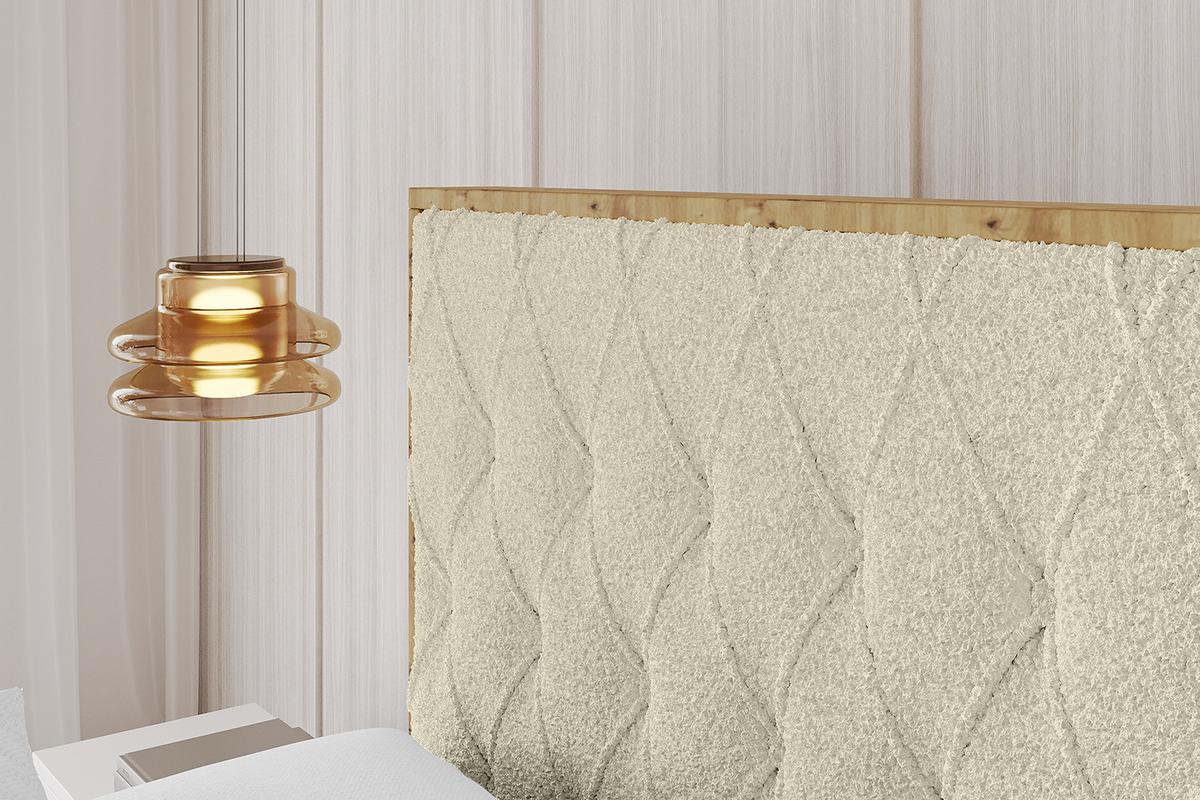 POLSTERBETT mit Bettkasten, Fußteil und Lattenrost, Boxbett ohne Matratze - ENZO5-Z 200x200 Beige - Taupe, Holzwerkstoff/Textil (200/200cm) - ALTDECOR