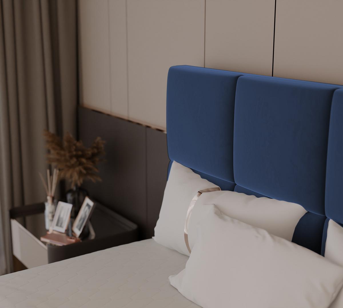 BOXBETT 120x200 cm mit Topper - Blau, Textil (180/200cm) - Idohome
