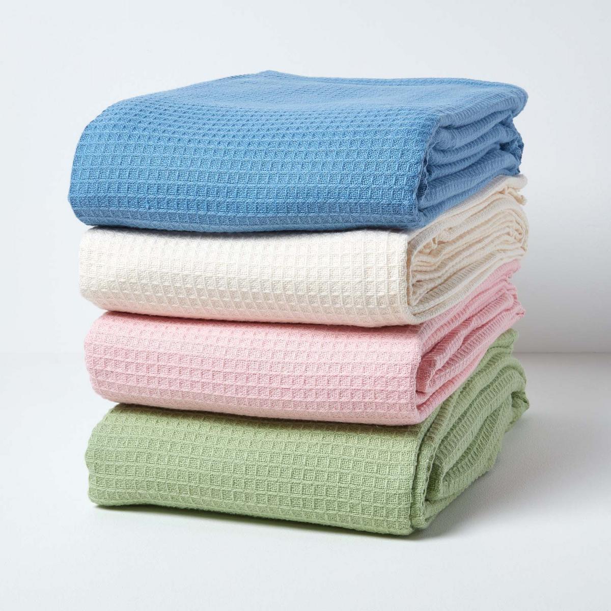 BIO-WOHNDECKE Waffelpiqué 230/280 cm - Rosa, Textil (280/230cm) - Homescapes