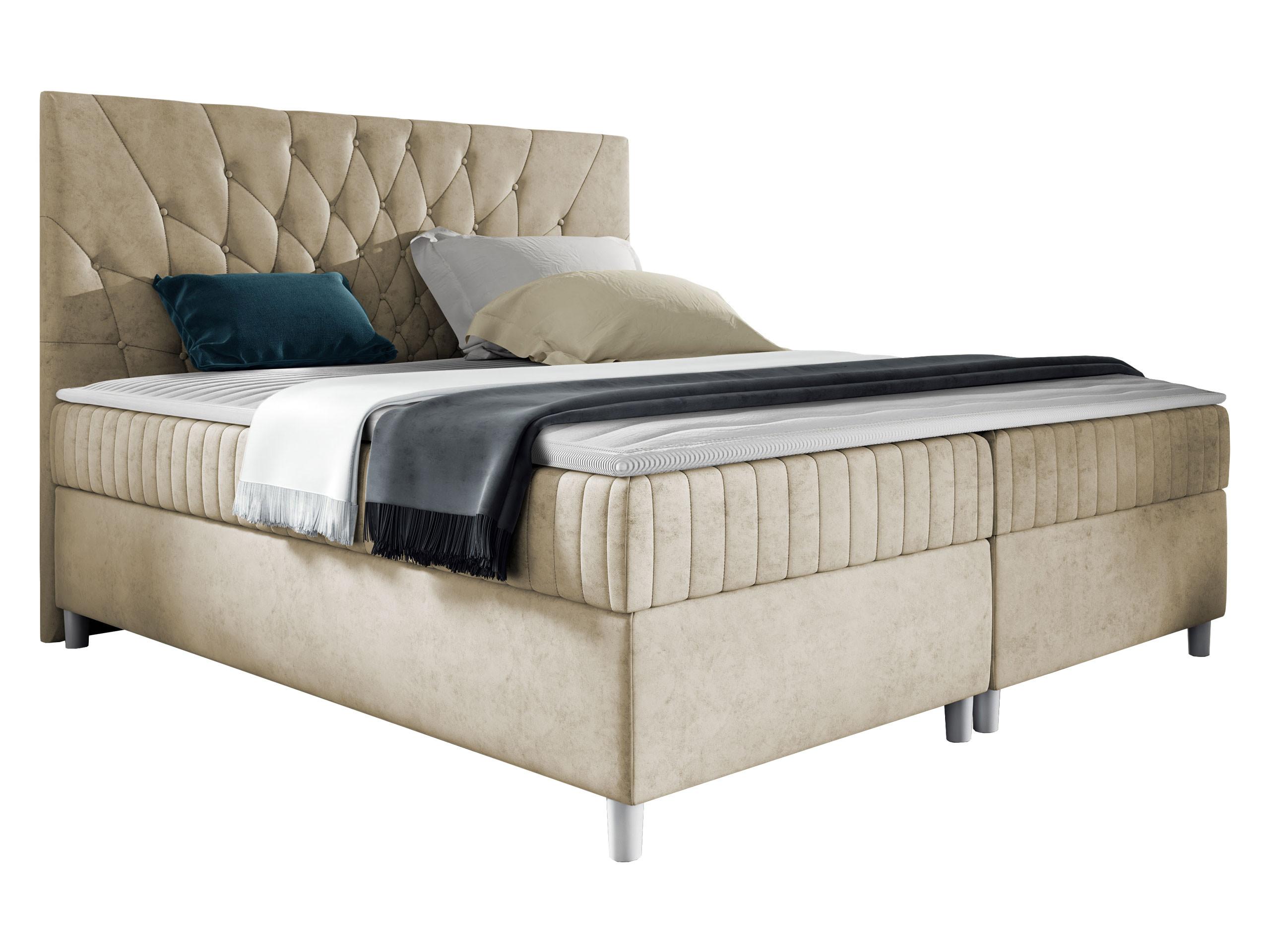 BOXBETT Prowansja - H3 - Creme, Holz (160/200cm) - MIRJAN24