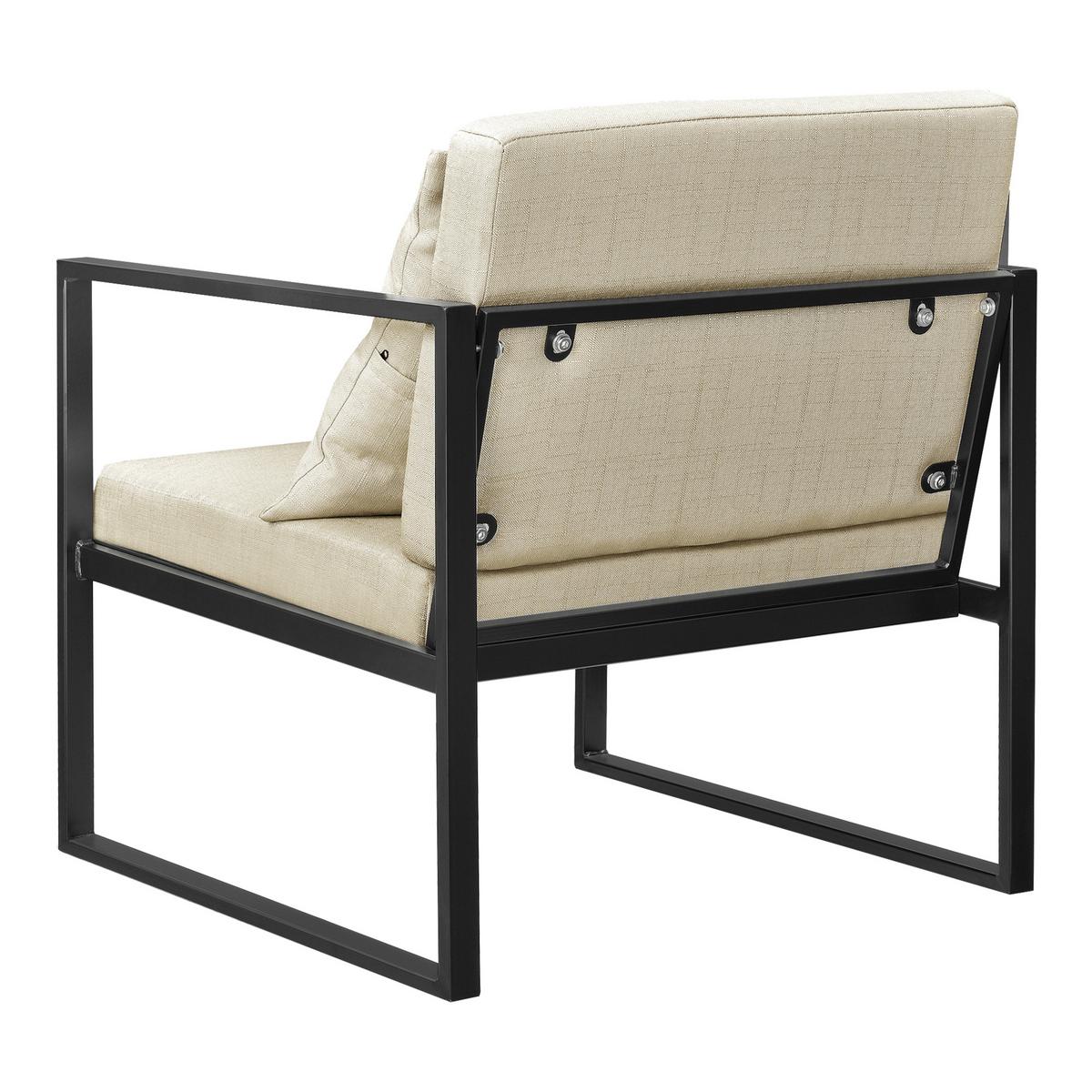 SESSEL-SET 2 TLG. Ragusa - Sandfarben, Textil/Metall (60/70/60cm) - [en.casa]