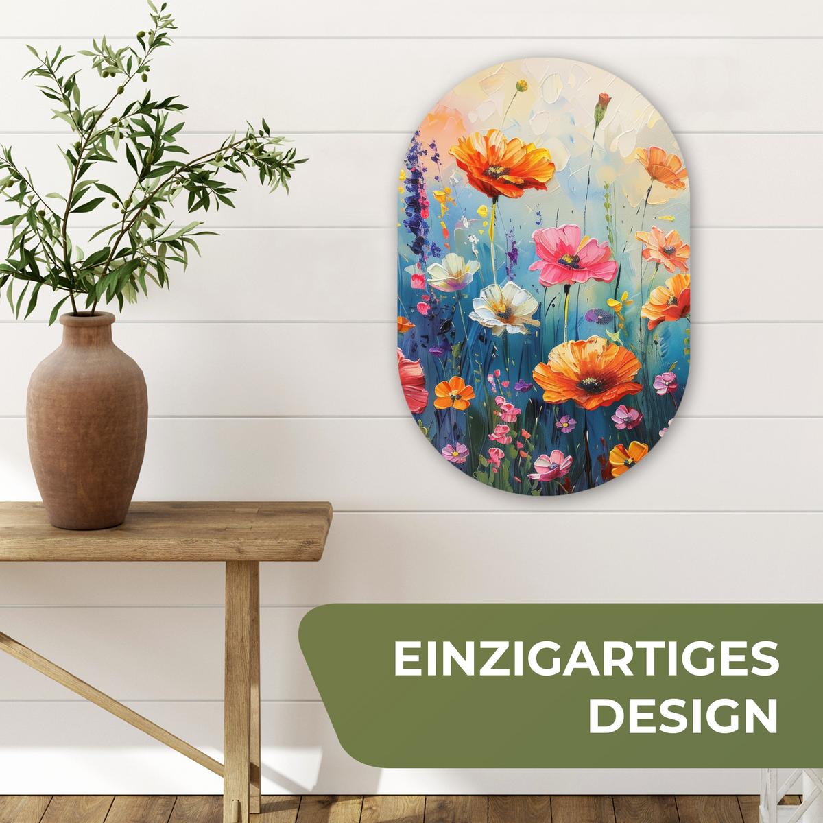 WANDBILD Blumen - Natur - Aquarell - Kunst Deko Wohnzimmer 40x60 cm - Multicolor, Kunststoff (40/60cm) - MuchoWow