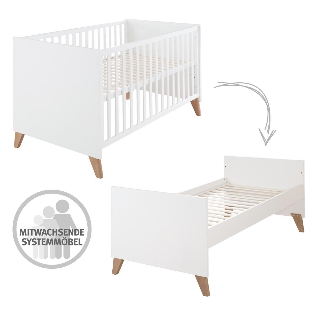 BABYZIMMER Ole 2-teilig - Weiß, Holzwerkstoff (110/98/142cm) - Roba