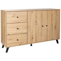 XL - SIDEBOARD Kommode Berlin - Schwarz/Eiche Artisan, Holzwerkstoff/Kunststoff (150/92/40cm) - arthur berndt