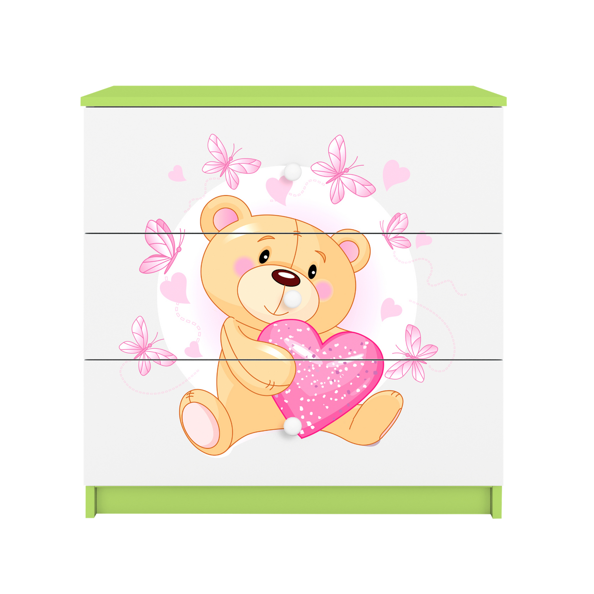 KOMMODE Babydreams Teddybär II 81/81/41 - Grün, Holzwerkstoff (81/81/41cm) - RAUMHIRSCH FURNITURE