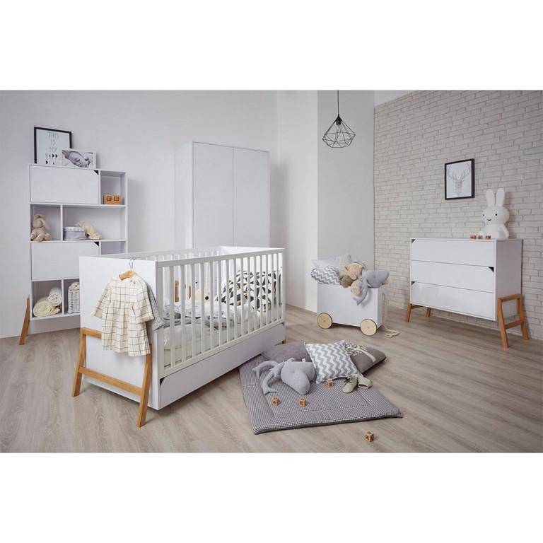 BABYZIMMER 3-teilig Weiß - Weiß, Holzwerkstoff (161/90/75cm) - Petits-meubles
