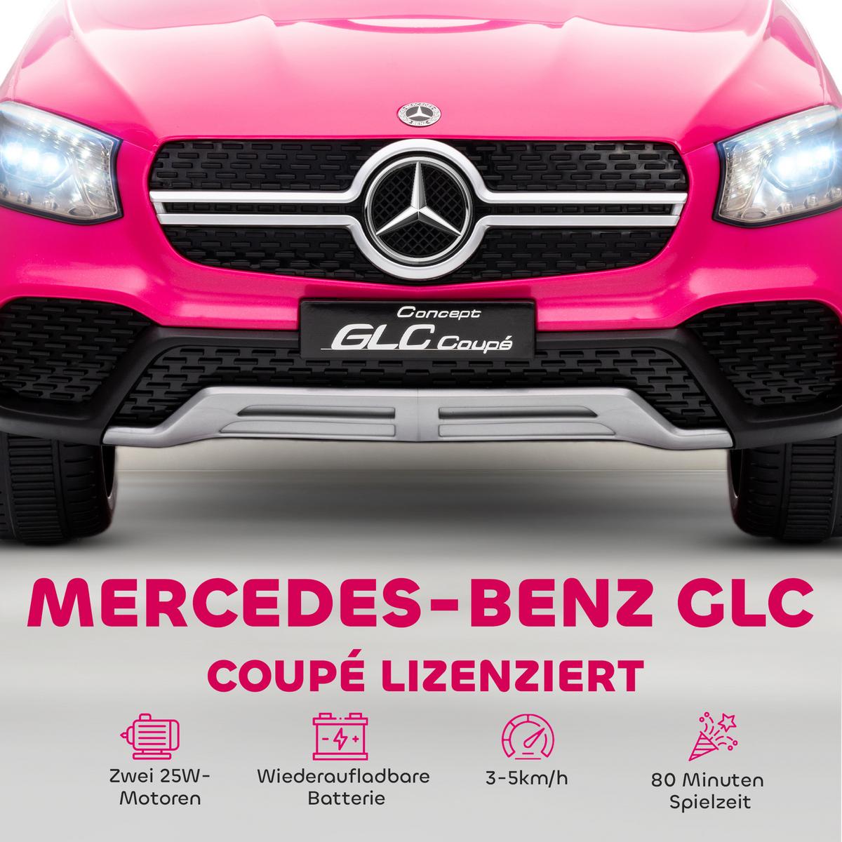 KINDER-ELEKTROAUTO 12V Kinderauto mit 2,4 GHz Fernbedienung, Hupe, Rosa - Rosa, Kunststoff (105/68/50cm) - AIYAPLAY