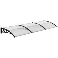 PULTVORDACH, Vordach, Alu, Schwarz - Schwarz, Kunststoff (96/27/303cm) - Outsunny
