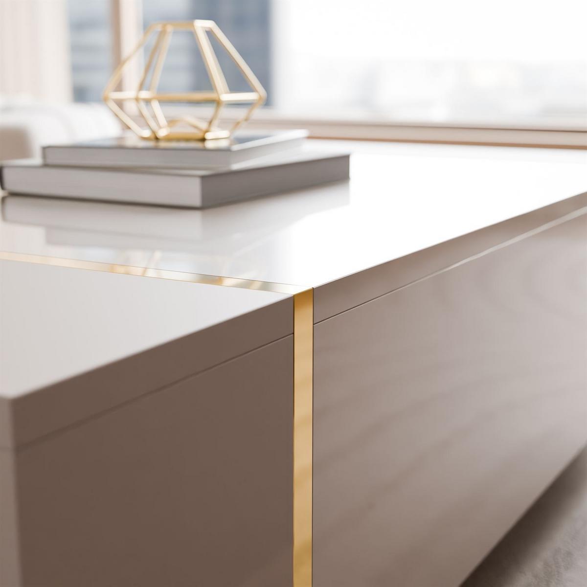 COUCHTISCH ONYX Kaschmir Hochglanz - Kaschmir, Holzwerkstoff (65/104/41.5cm) - Lookway