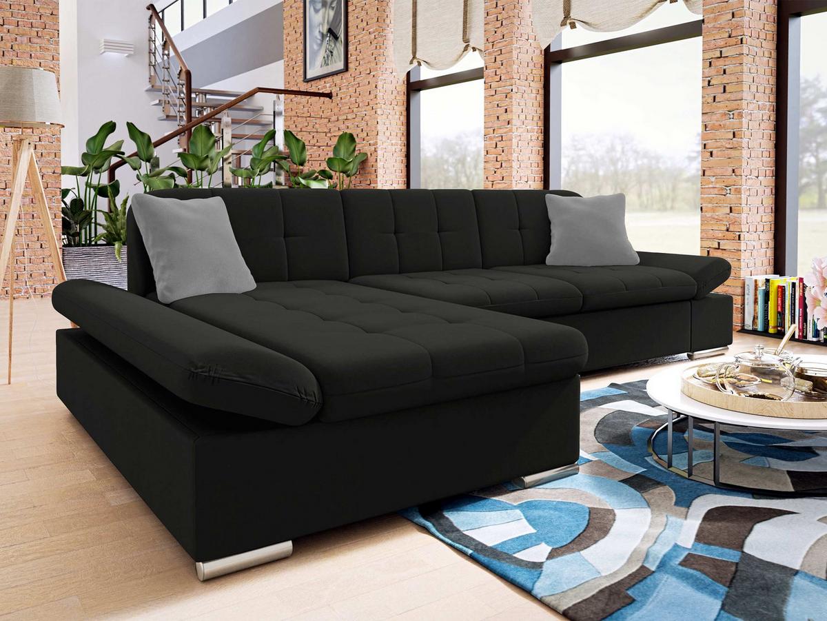 ECKSOFA Montana, Seite: Links - Schwarz, Holz/Textil (278/161cm) - MIRJAN24