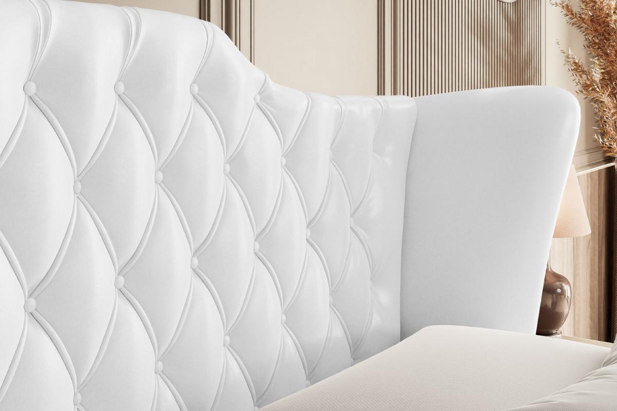 BOXSPRINGBETT VILA KING - 140x200 - H3/H4 - Weiß Hochglanz - Weiß Hochglanz, Holzwerkstoff (140/200cm) - ALTDECOR