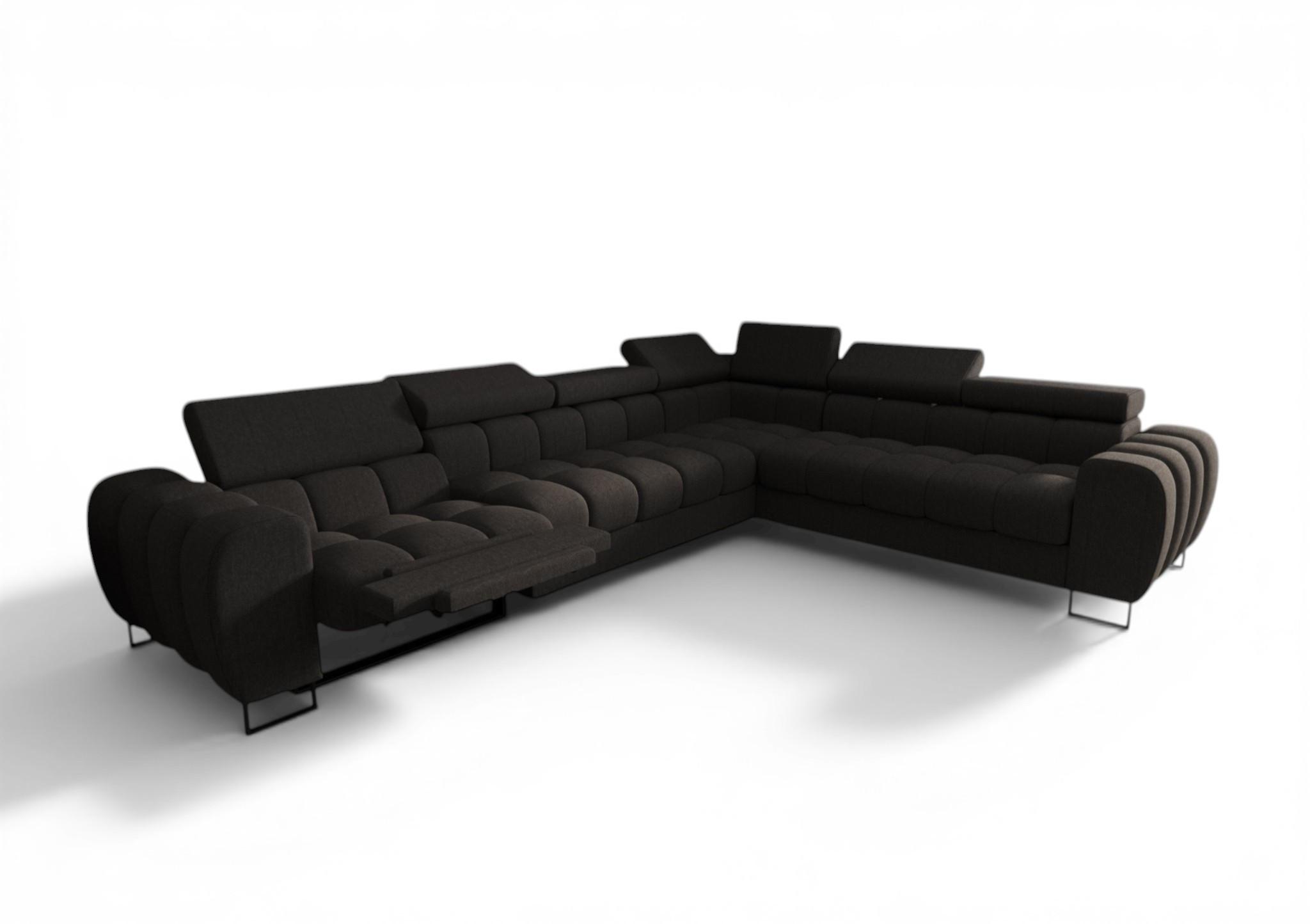 ECKSOFA Bastien Relax - Dunkelgrau, Holzwerkstoff/Textil (330/260cm) - Fun Möbel