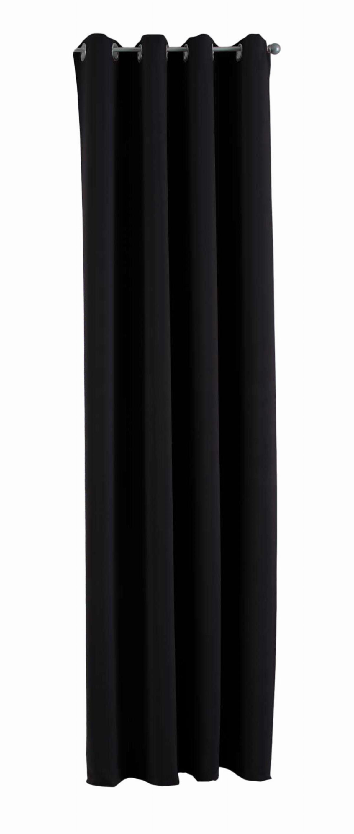 VORHANG »NEW YORK« HxB 225x140 cm Schwarz - Schwarz, Textil (140/225cm) - Gardinenbox