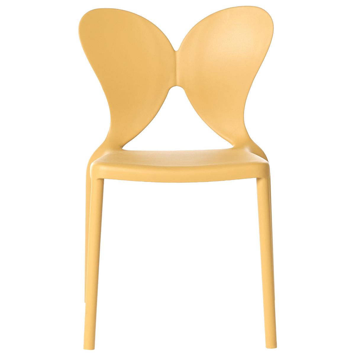GARTENSTUHL 2er-Set stapelbar Gelb Larissa - Gelb, Kunststoff (50/78/48cm) - Beliani