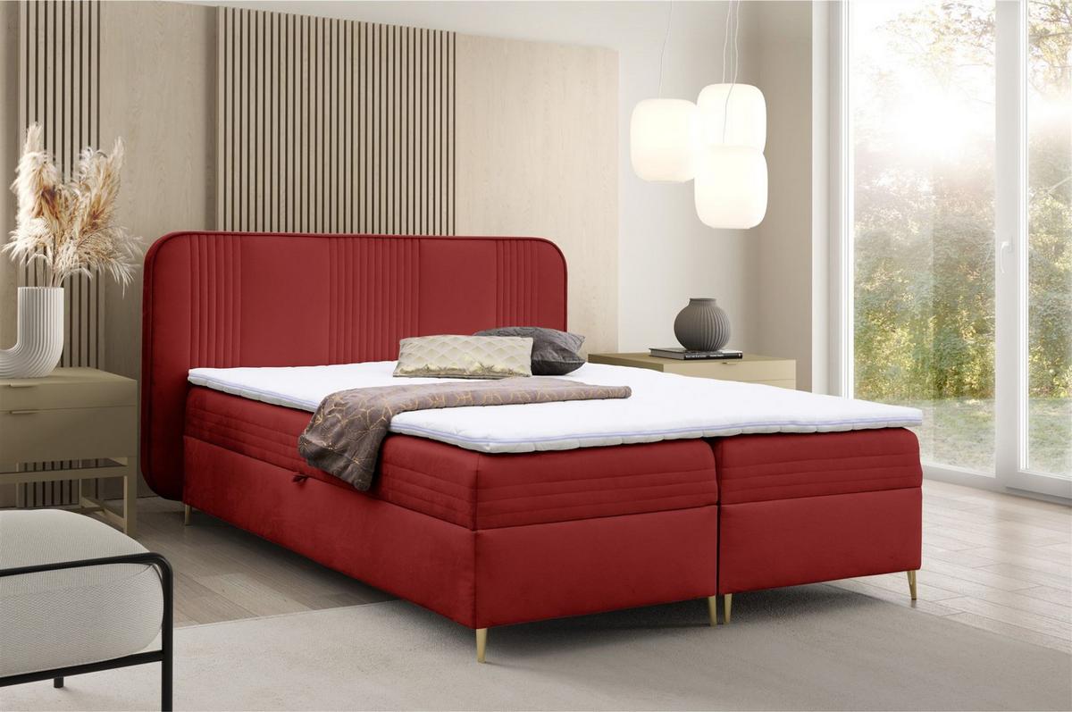 BOXBETT Alize - Rot, Holzwerkstoff/Textil (140/200cm) - Fun Möbel