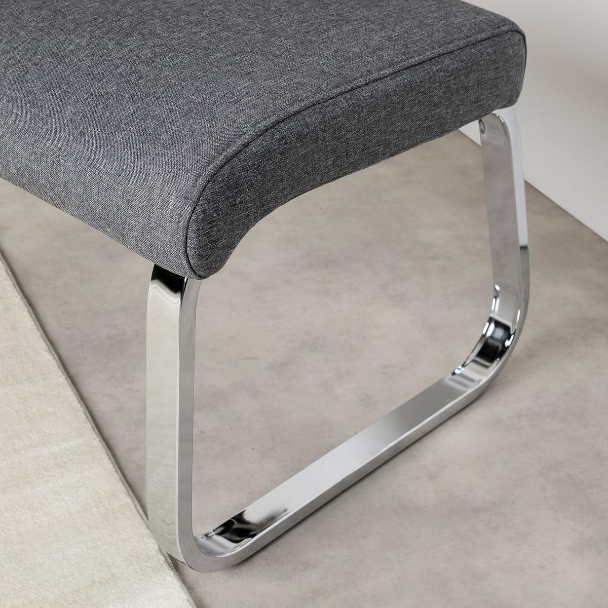 ESSZIMMERBANK VILAS - Grau, Textil/Metall (136/89/59cm) - IDIMEX