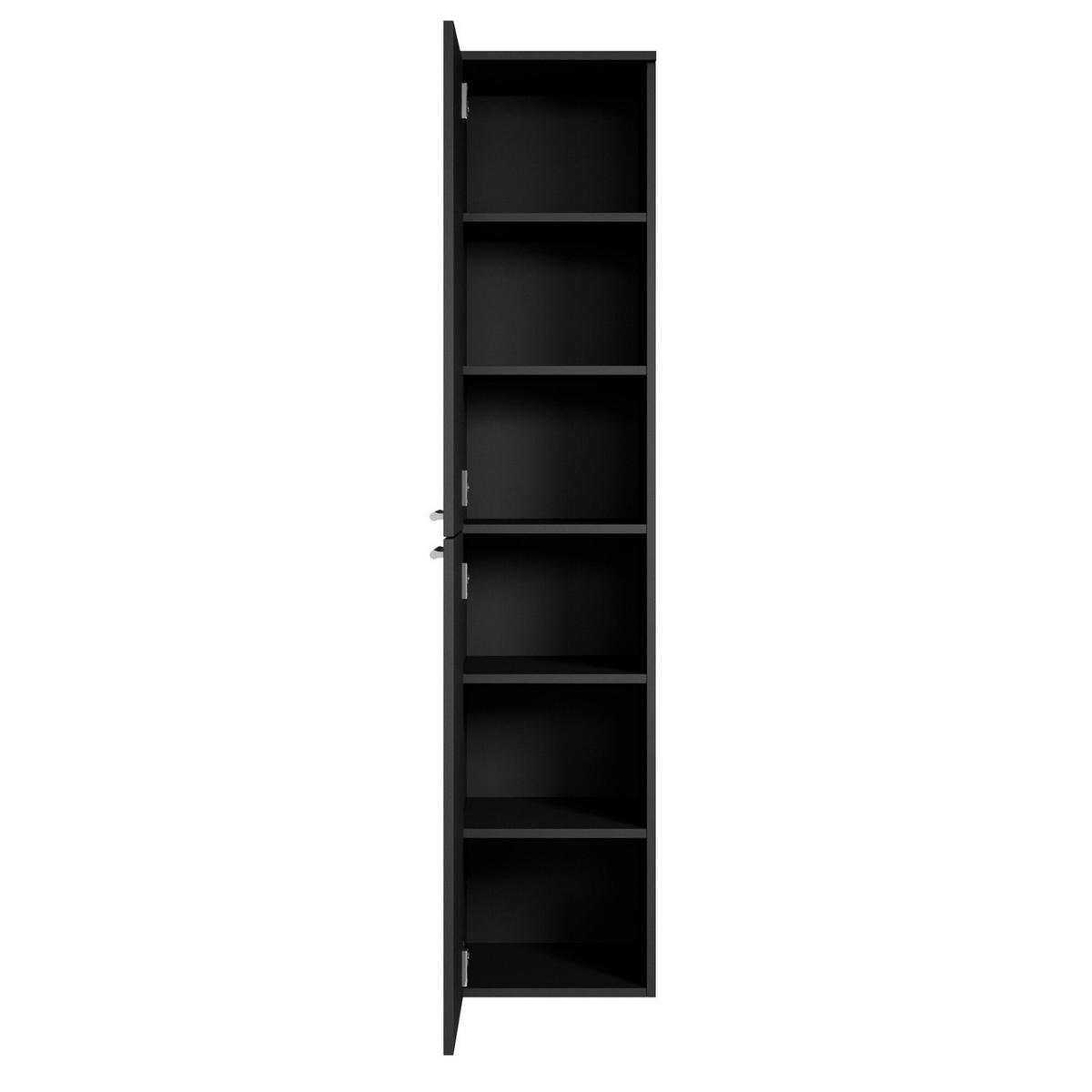 BADEZIMMERSCHRANK Venus mit 2 Türen Schwarz - 30 x 30 x 160 cm - Schwarz, Holz (30/160/30cm) - Badplaats