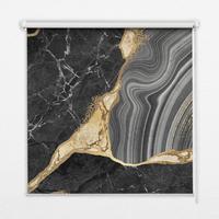 INNENROLLO - Fensterrollo - Rollo - 60x40 cm - Schwarzer Marmor - Schwarz, Kunststoff (60/140/0.5cm) - TULUP