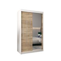SCHWEBETÜRENSCHRANK 200/120/62 2-türig - Silberfarben/Weiß, Holz/Kunststoff (120/200/62cm) - Abiks Möbel