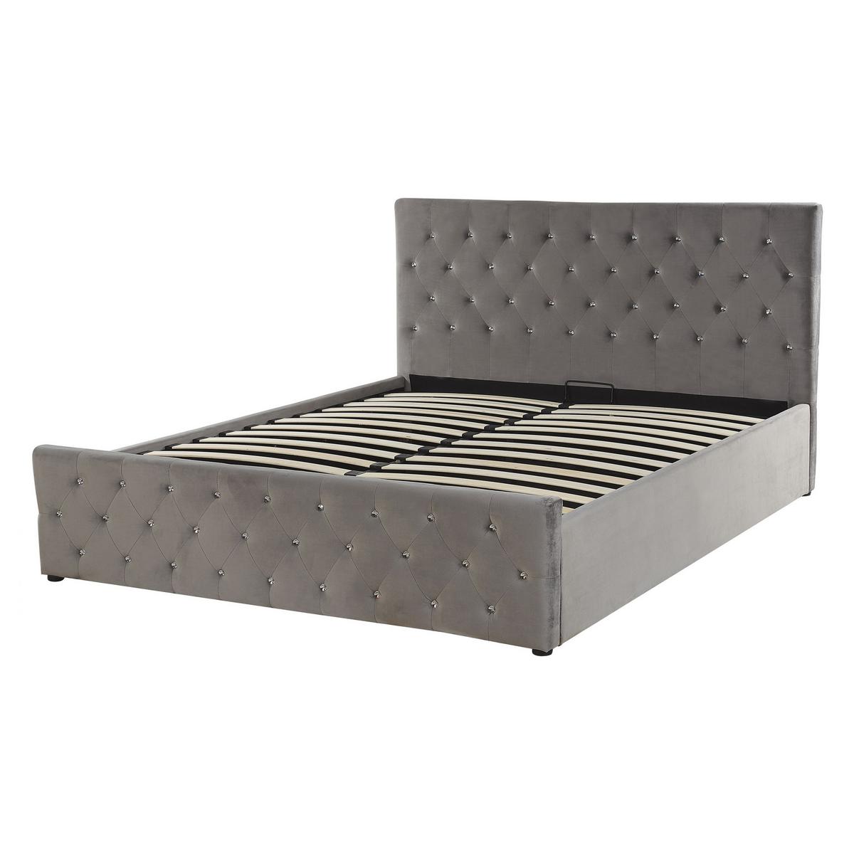 POLSTERBETT 140/200cm Grau Amiens - Grau, Textil (140/200cm) - Beliani