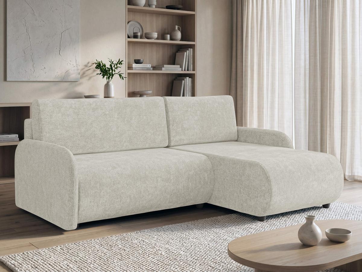 ECKSCHLAFSOFA Nest - Creme/Schwarz, Holz/Kunststoff (233/160cm) - MIRJAN24
