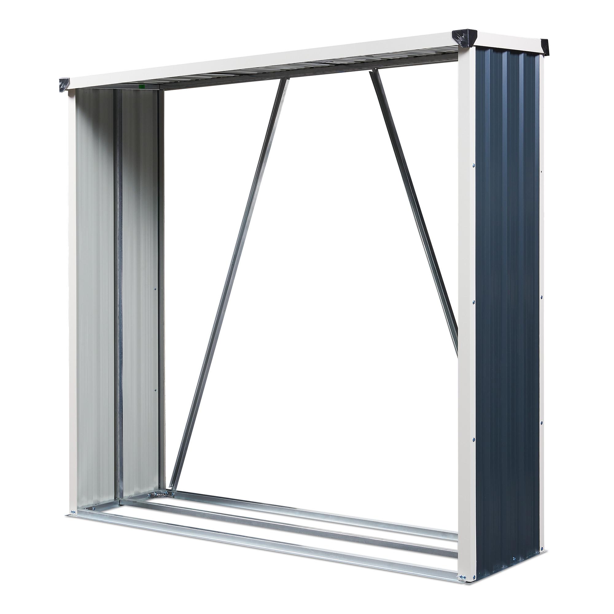 BRENNHOLZUNTERSTAND Kalmar - Anthrazit, Metall (158/152/47cm) - casa.pro