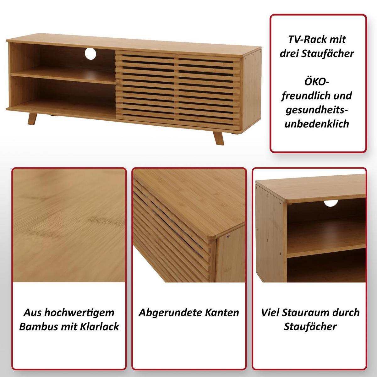 TV-RACK Braun - Braun, Holz (140/50/40cm) - MCW