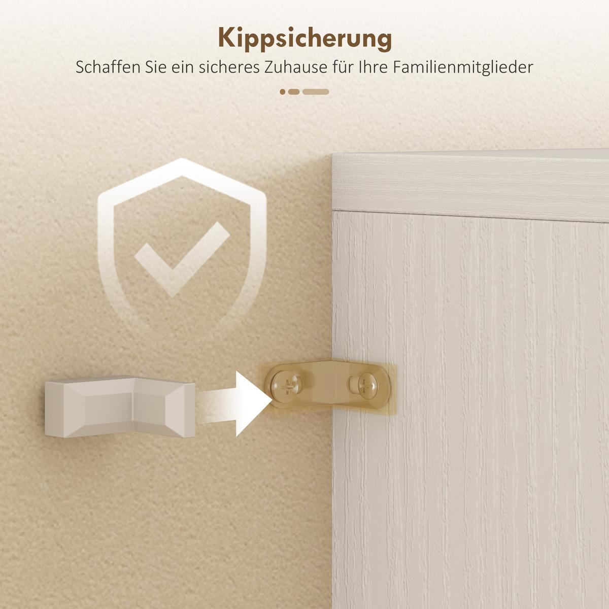 KÜCHENSCHRANK Spanplatte Hartglas Weiß - Silberfarben/Weiß, Holzwerkstoff/Metall (35/180/60cm) - HOMCOM