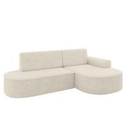 ECKSOFA mit Schlaffunktion und Bettkasten Ottomane Rechts MARI-L1-S - 283x167x73 cm Creme Tissu - Creme/Schwarz, Holzwerkstoff/Kunststoff (167/283cm) - ALTDECOR