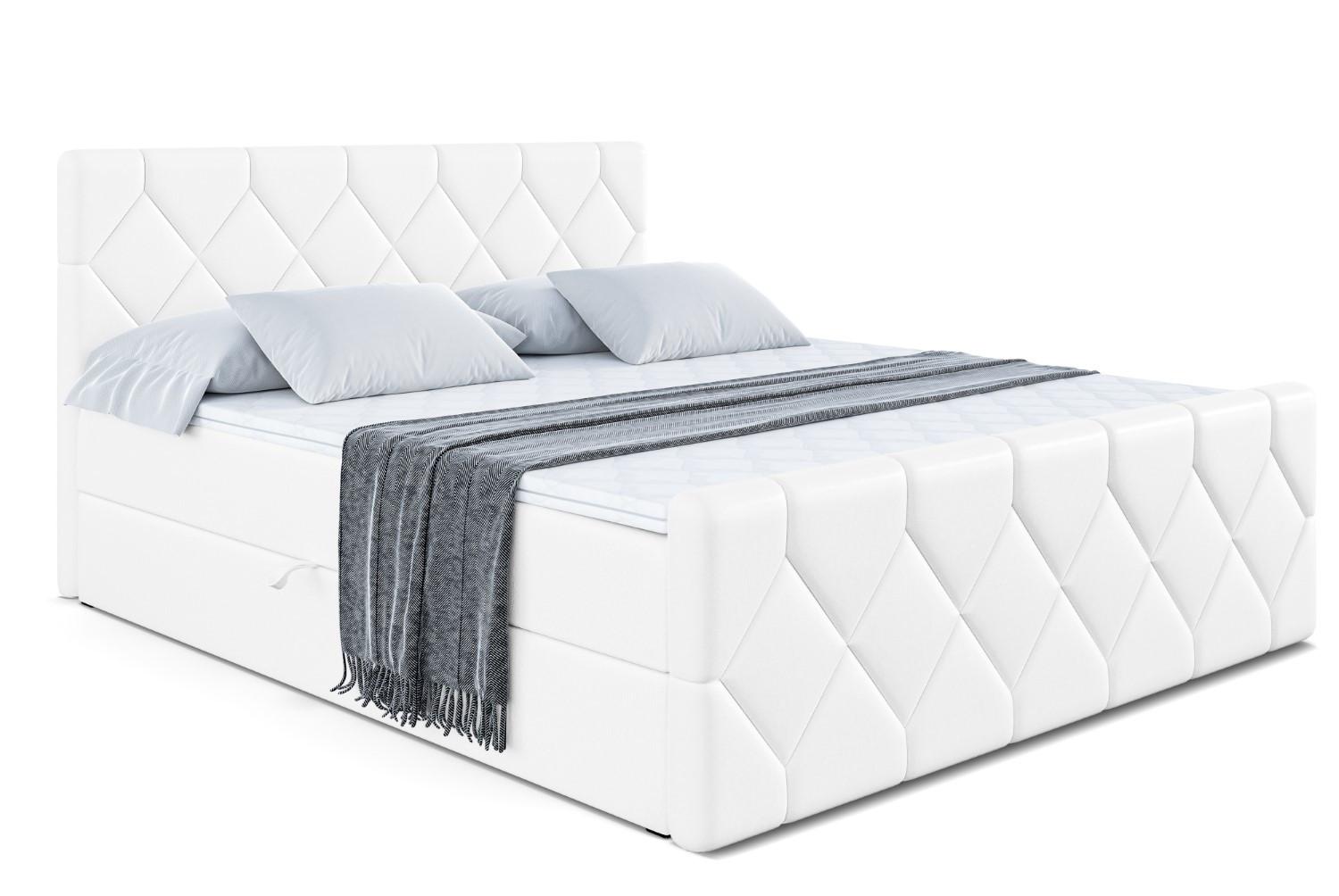 BOXBETT CATOR-Z - 140x200 cm - H4 - Weiß Hochglanz - Weiß Hochglanz, Holzwerkstoff (140/200cm) - ALTDECOR