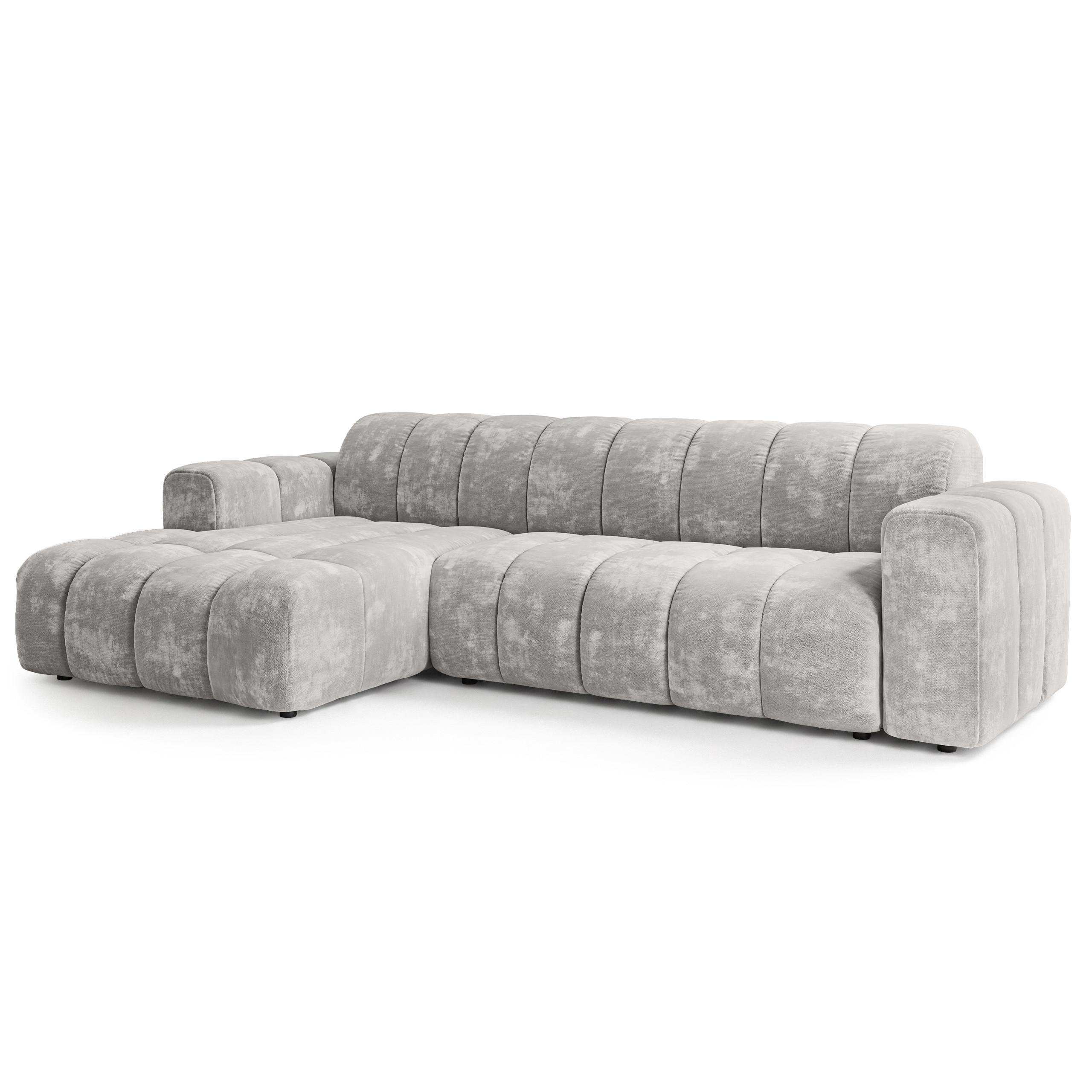 ECKSOFA SETIA LM L-S Hellgrau Chenille - Hellgrau, Holzwerkstoff (304/165cm) - MASSENO