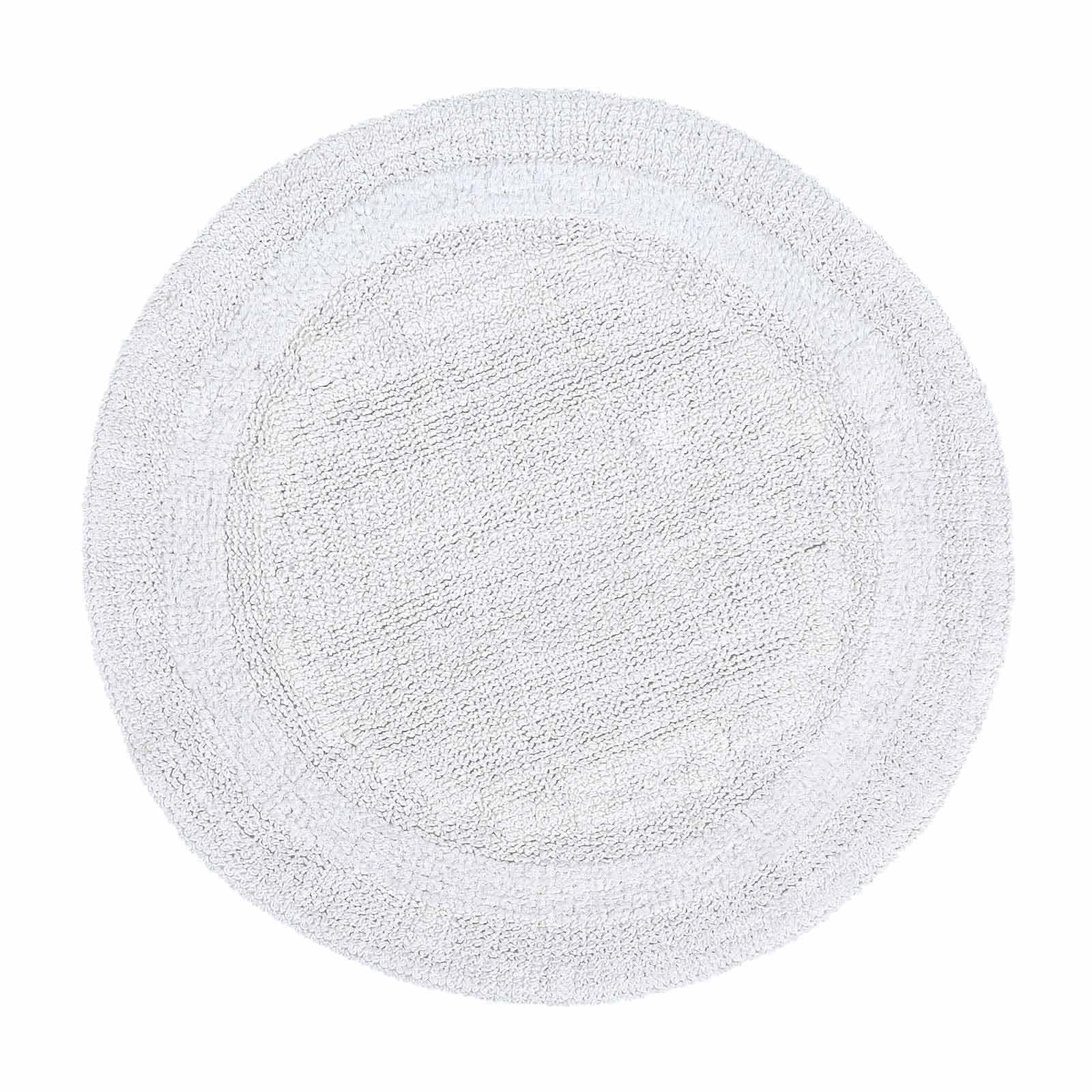 BADEMATTE 80 cm rund, 100% Baumwolle, wendbar - Weiß, Textil (80/80cm) - Homescapes
