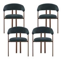 ESSZIMMERSTUHL 4ER-SET aus Stoff in Schwarz, mit Metallbeinen und Fass-Design - Schwarz, Textil (60/80.5/57.5cm) - Urban Meuble