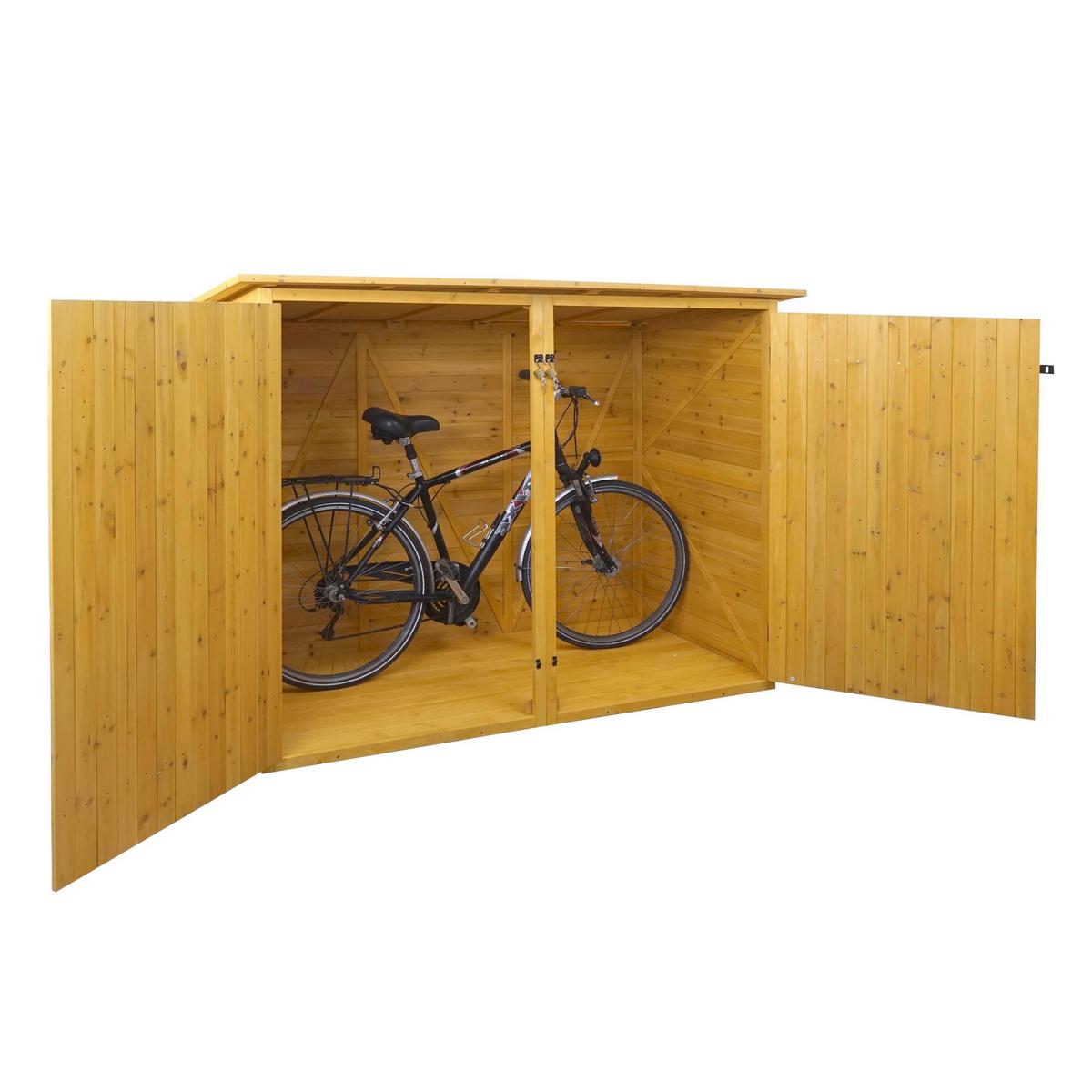 1ER-FAHRRADGARAGE Braun - Braun, Holz (184/152/98cm) - MCW