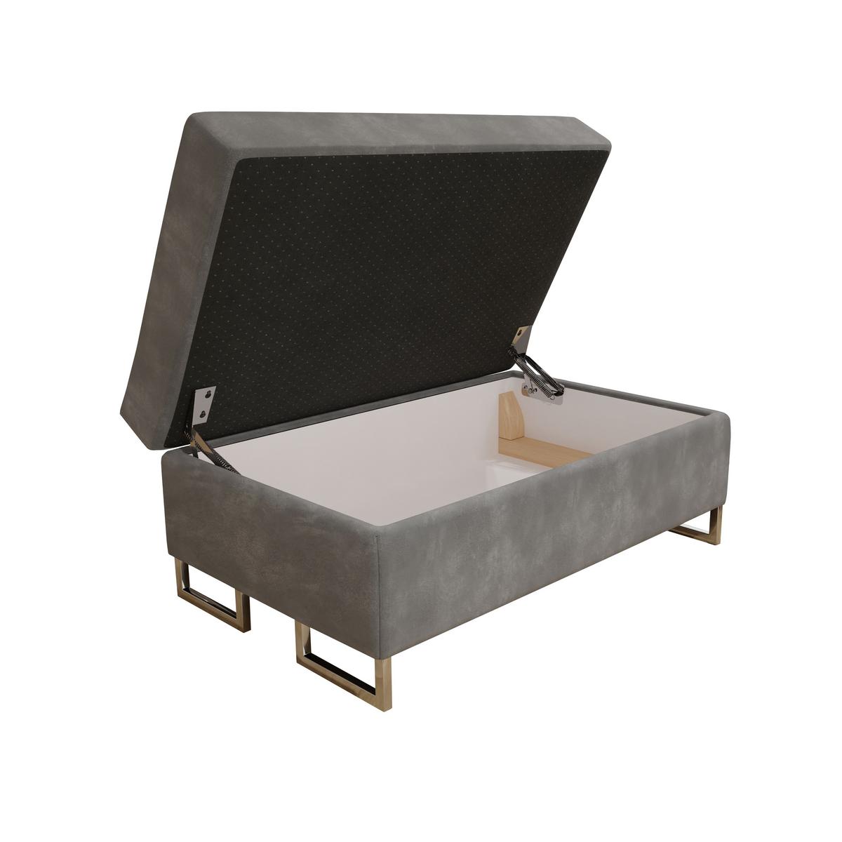 POLSTERHOCKER BARLET Grau 100x60 cm - Grau, Textil (100/41/60cm) - MASSENO