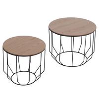 COUCHTISCH rund Braun, Schwarz - Schwarz/Braun, Holz (50/50/40cm) - MCW