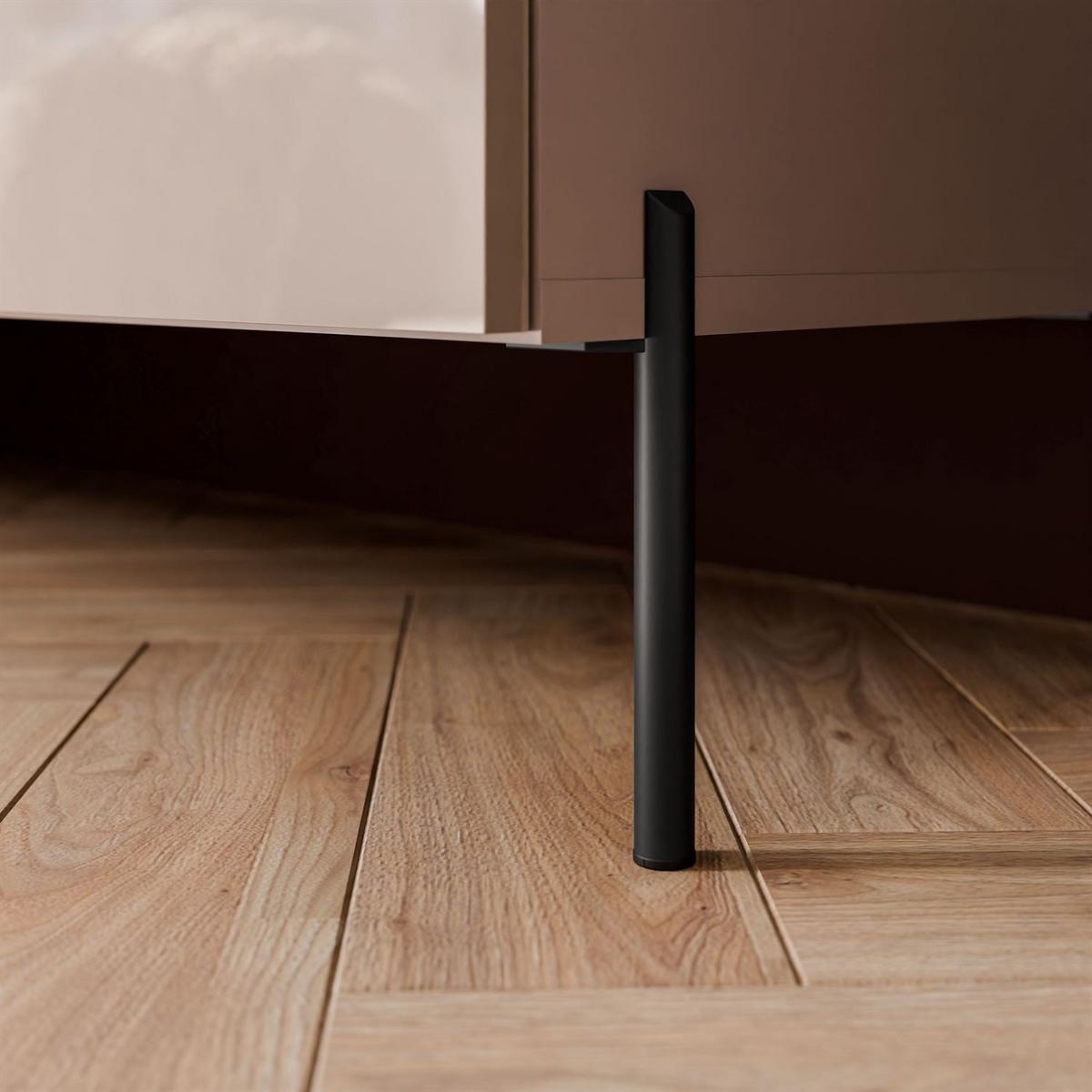 TV-SCHRANK COLGANTE 100 Kaschmir Hochglanz, mit LED, Gerade schwarze Füßen - Kaschmir/Schwarz, Holzwerkstoff (100/50/40cm) - Lookway