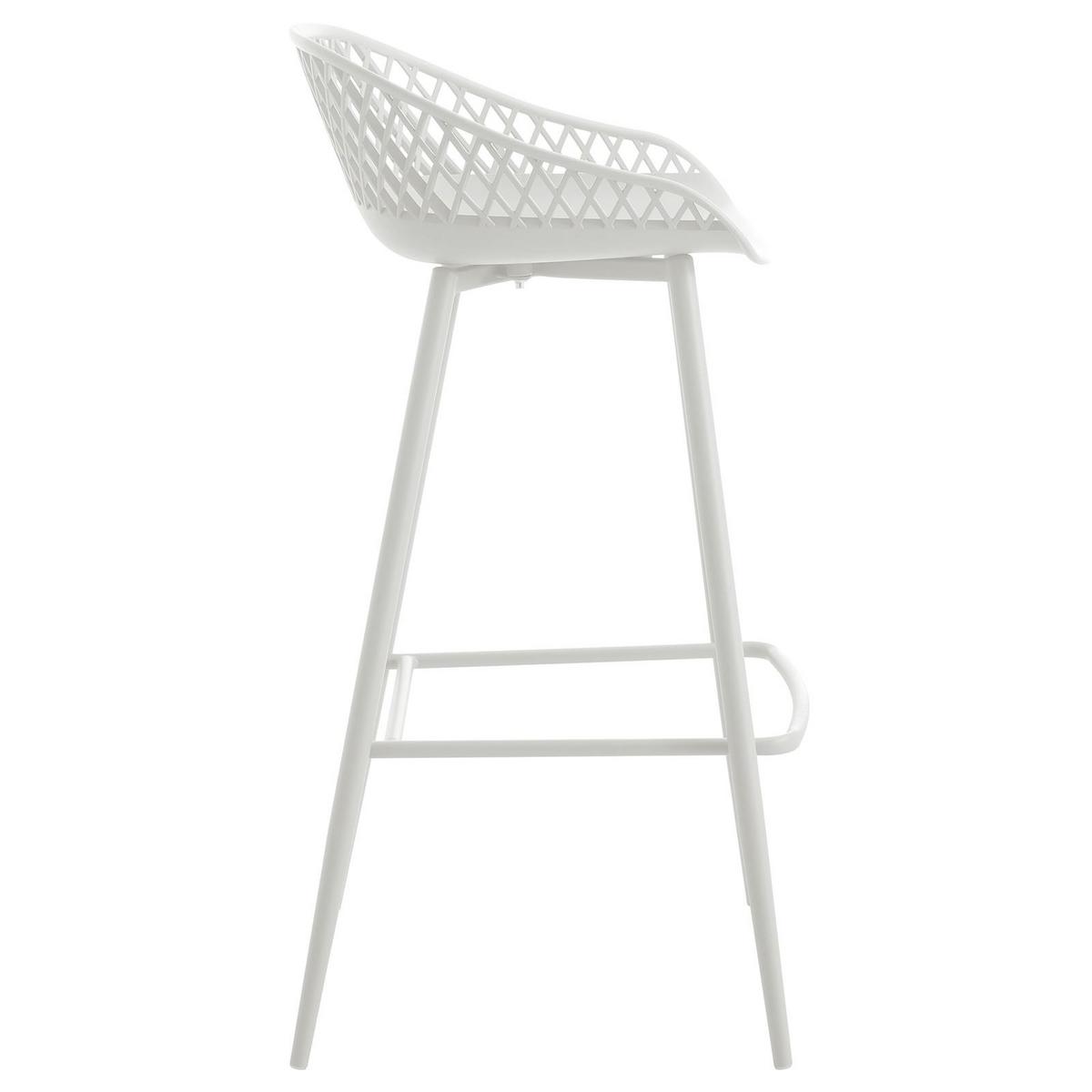 BARHOCKER IREK 2er-Set weiß/weiß - Weiß, Textil (47/99/49cm) - IDIMEX