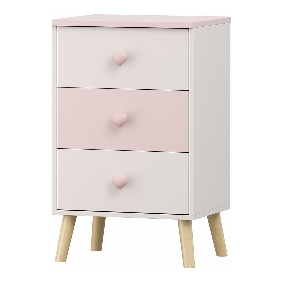 KINDERKOMMODE Sandnes - Rosa/Weiß, Holz/Holzwerkstoff (38/61.5/30cm) - [en.casa]