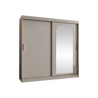SCHWEBETÜRENSCHRANK Selfie 200 cm mit Schubladen - Kaschmir/Silberfarben, Holzwerkstoff/Kunststoff (200/200/62cm) - MIRJAN24