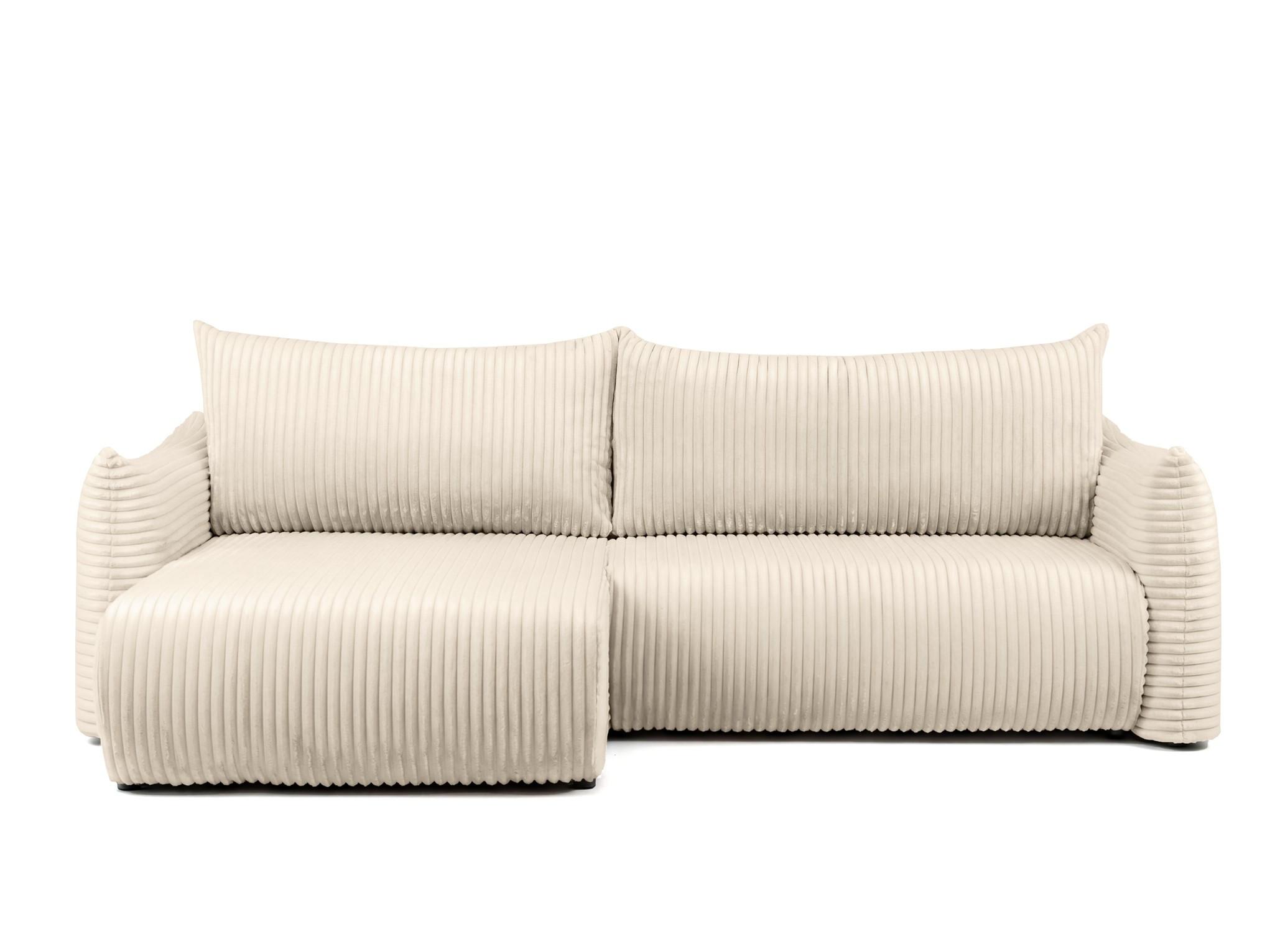 ECKSOFA Mailand Mit Schlaffunktion - Ecru, Holzwerkstoff/Textil (154/260cm) - Fun Möbel