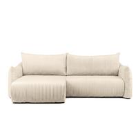 ECKSOFA Mailand Mit Schlaffunktion - Ecru, Holzwerkstoff/Textil (154/260cm) - Fun Möbel