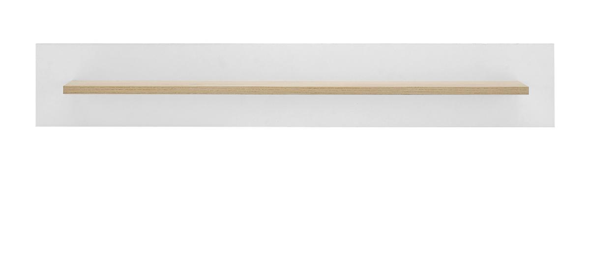 WANDBOARD weiß matt, Eiche, Wandregal 107 cm skandinavisches Design - Eichefarben/Weiß, Holzwerkstoff (107/19/17cm) - Furn.Design