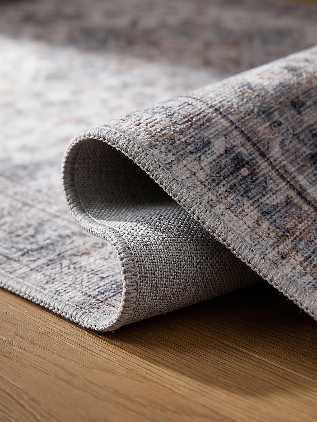 LÄUFER waschbar, mit Medaillon, VERNANTE in Beige-Grau, 80 x 250 cm - Beige, Textil (80/250cm) - KADIMA DESIGN