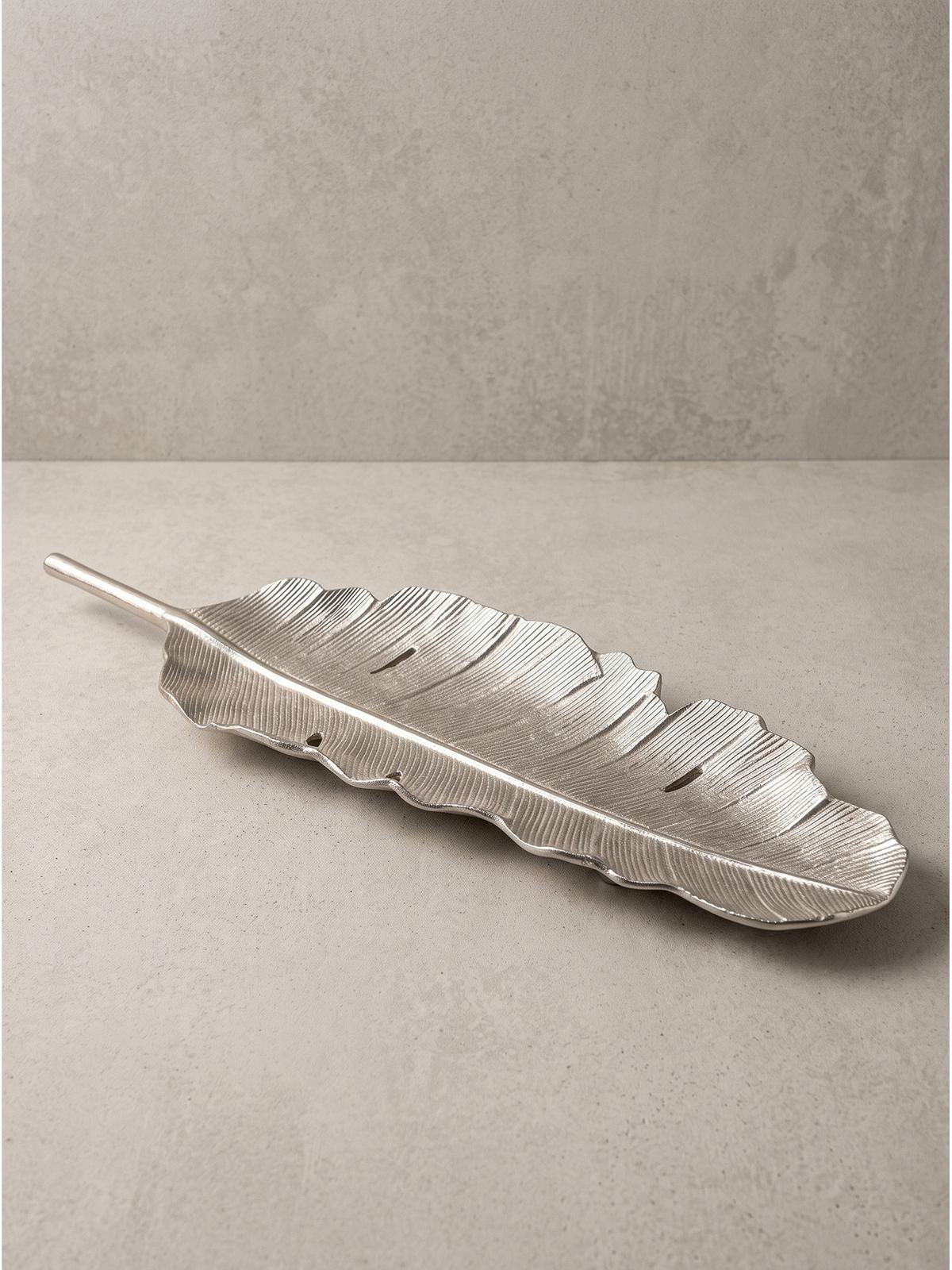 DEKOSCHALE SUBIACO, Aluminium, handgefertigt, Silber, 80 x 26 x 5 cm - Silberfarben, Metall (5cm) - KADIMA DESIGN