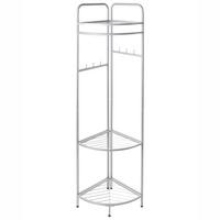 ECK-GARDEROBENSTÄNDER Silber Lawton - Silberfarben, Metall (53/160/37cm) - Beliani