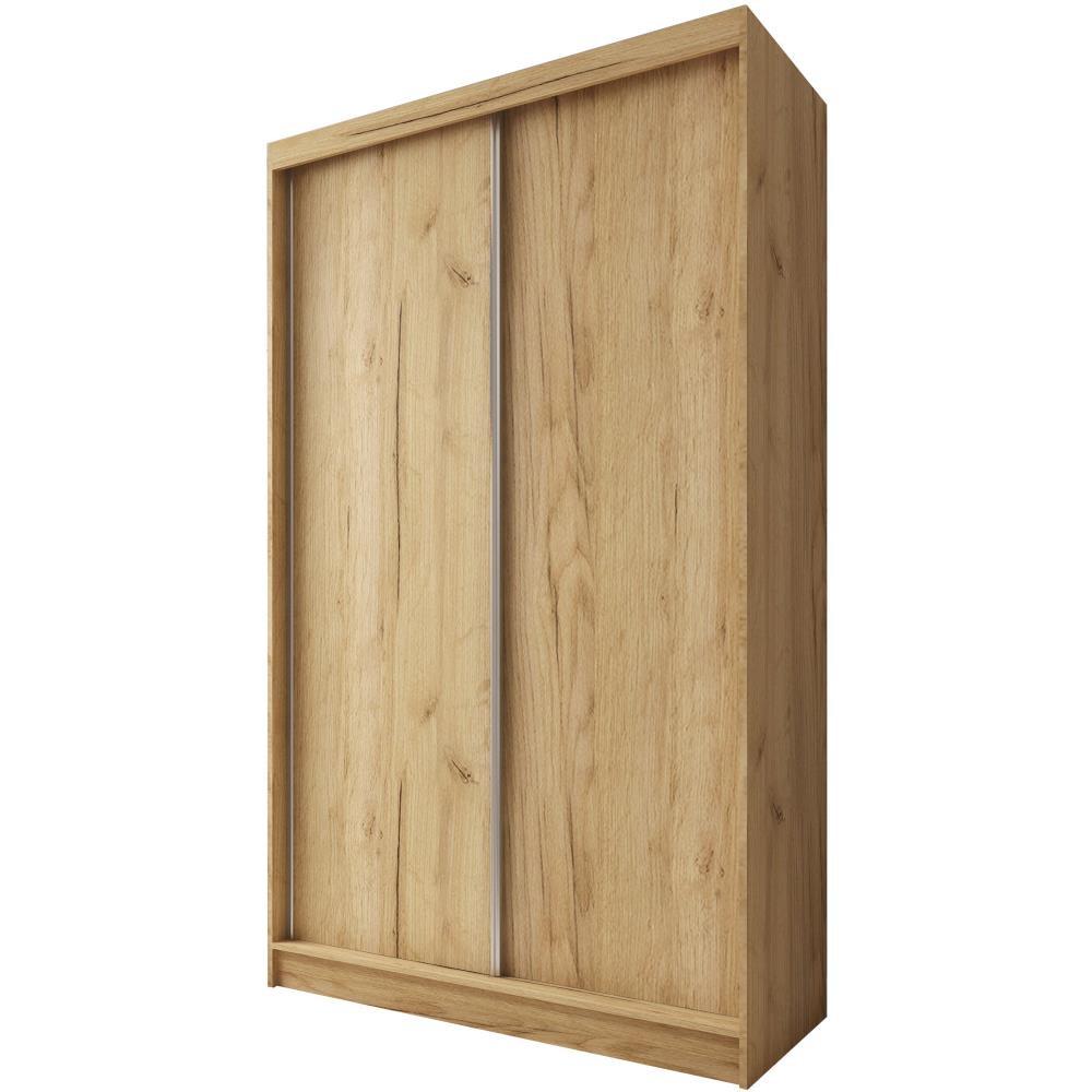 SCHWEBETÜRENSCHRANK Mario II 120/216/61 eiche Artisan mit Schubladen - Eiche Artisan, Holzwerkstoff (120/216/61cm) - Beautysofa