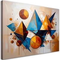 LEINWANDBILD Geometrie Bunte Dreiecke 100x70cm - Beige, Textil (100/70cm) - Feeby