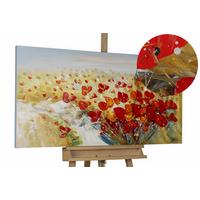 ÖLGEMÄLDE 120/60 cm - Beige/Rot, Holz/Textil (120/60cm) - KUNSTLOFT