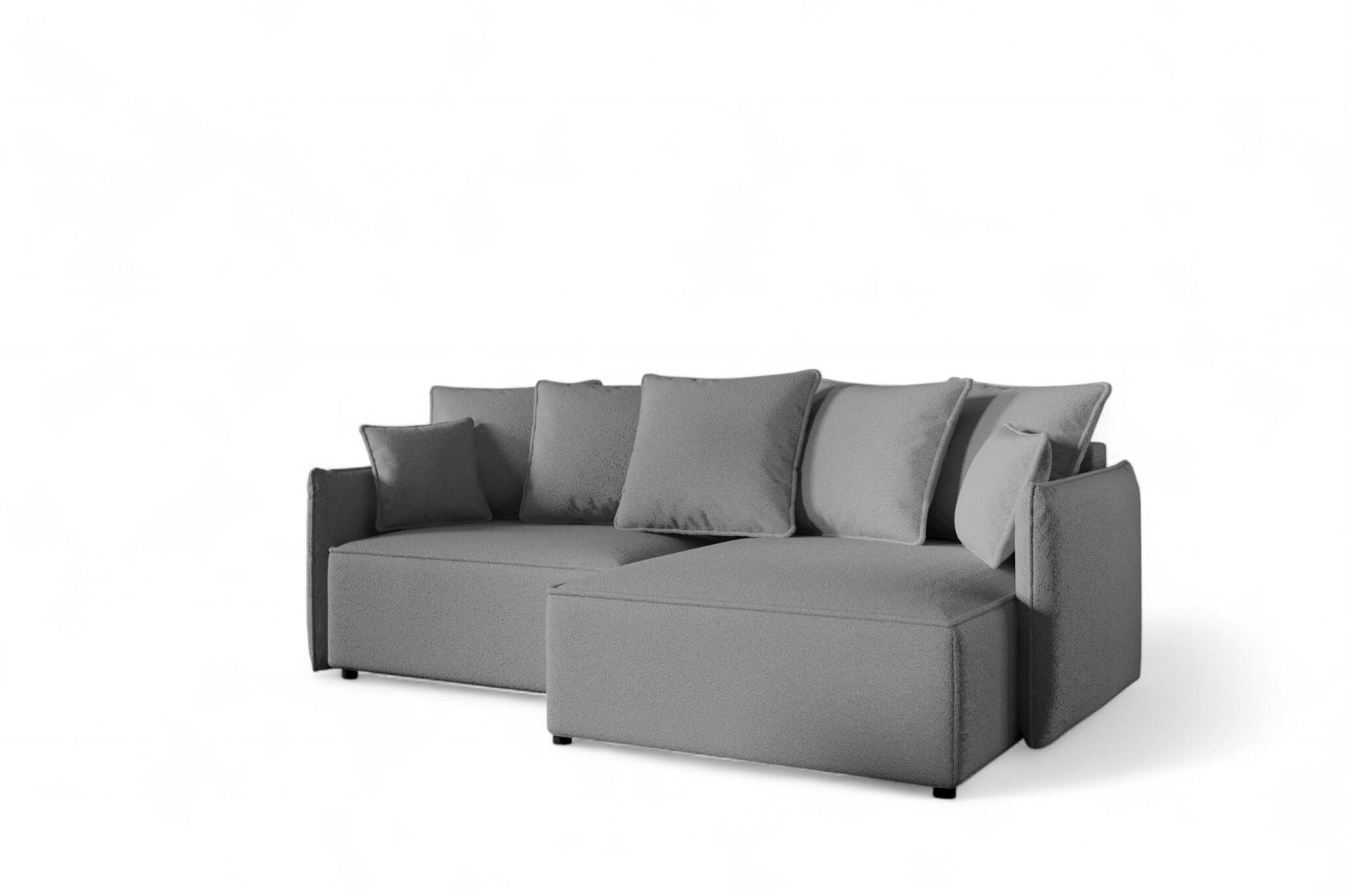 ECKSOFA Minea Mit Schlaffunktion - Dunkelgrau, Holzwerkstoff/Textil (221/153cm) - Fun Möbel